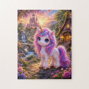 Magical Unicorn in a Fairytale Landscape Jigsaw Pu Puzzle