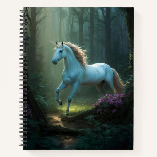 Magical Unicorn in Enchanted Forest Notebook