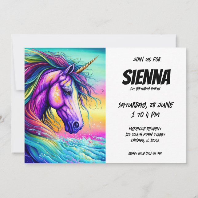 Magical Unicorn Invitation (Front)