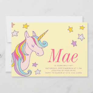 MAGICAL UNICORN KIDS BIRTHDAY INVITATION invite