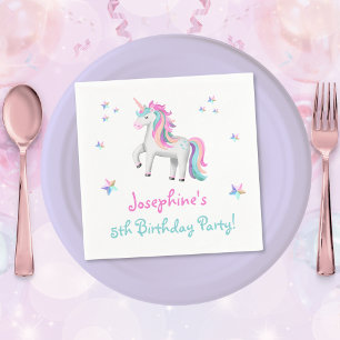 Magical Unicorn Kids' Birthday Napkin
