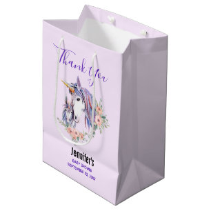 Magical Unicorn Mum & Baby Watercolor Baby Shower Medium Gift Bag