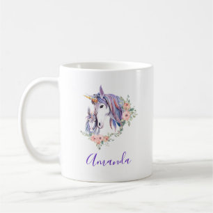 Magical Unicorn Mum & Baby Watercolor Coffee Mug