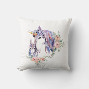 Magical Unicorn Mum & Baby Watercolor Cushion