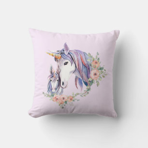 Magical Unicorn Mum & Baby Watercolor Cushion