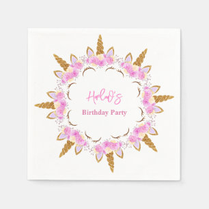 Magical Unicorn Party Birthday Napkin