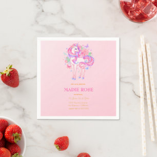 Magical Unicorn Party Birthday Napkin