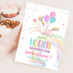 Magical Unicorn Party Rainbow Girl First Birthday Invitation<br><div class="desc">Unicorn theme.</div>
