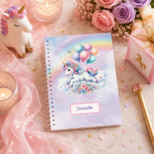 Magical Unicorn Pastel Girl Birthday Personalised  Notebook