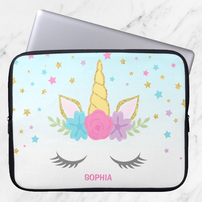Magical Unicorn Personalised Laptop Laptop Sleeve (Creator Uploaded)