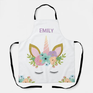 Magical Unicorn Personalised  name glitter girly   Apron