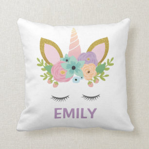 Magical Unicorn Personalised name glitter girly Cushion