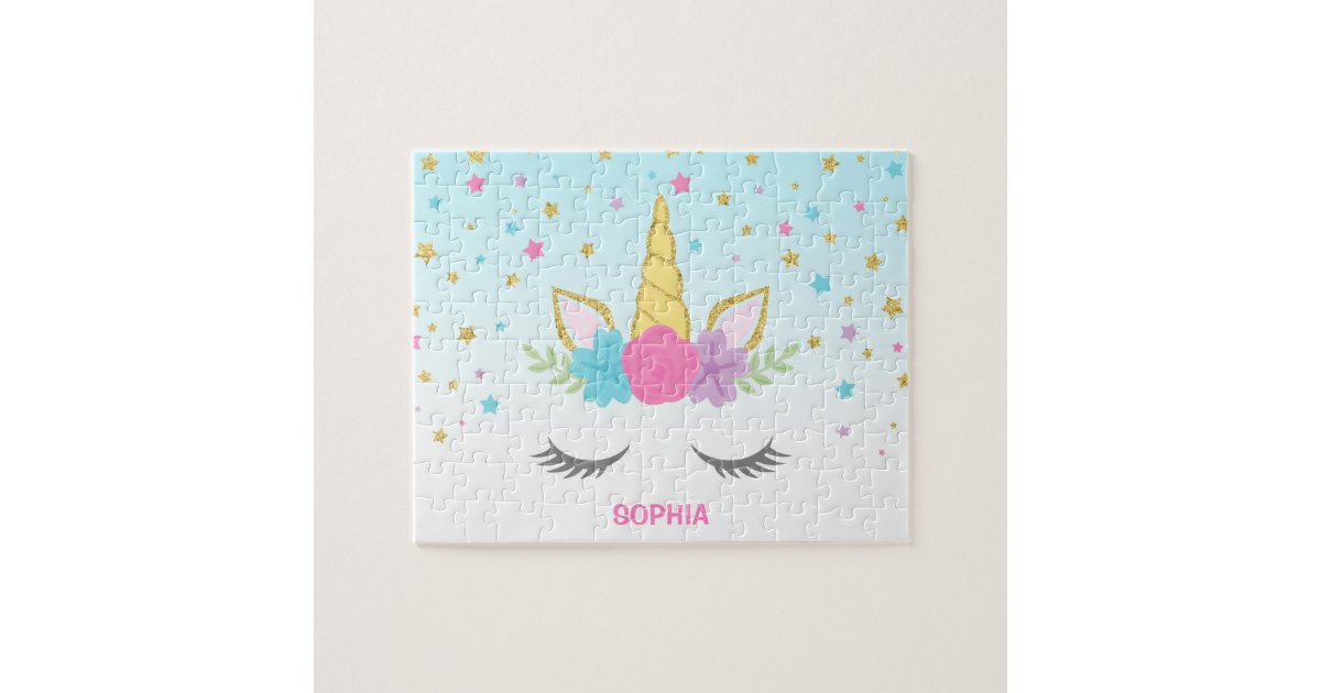 magical unicorn personalized kids jigsaw puzzle zazzlecomau