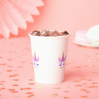 Magical Unicorn Personalized Name Paper Cups