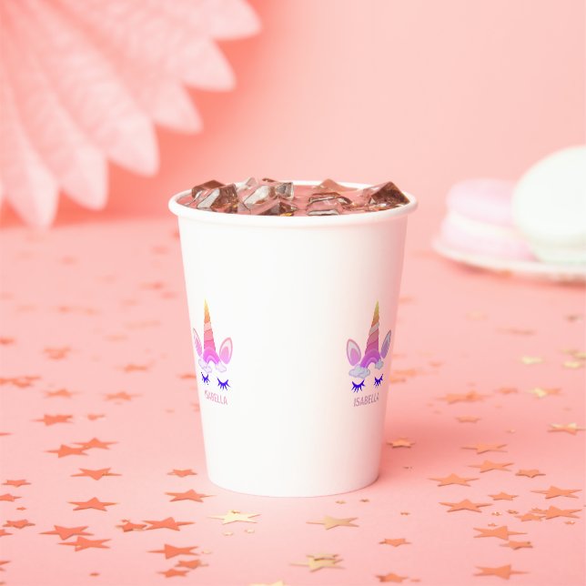 Magical Unicorn Personalized Name Paper Cups (Insitu)