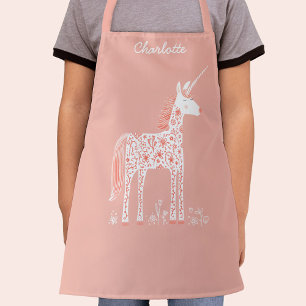 Magical Unicorn Pink Personalized Name Apron