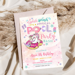 Magical Unicorn Pool Party Invitation