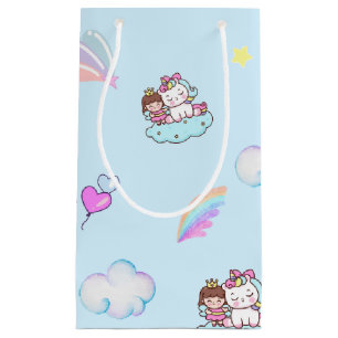 Magical Unicorn Princess rainbow pattern gradient  Small Gift Bag