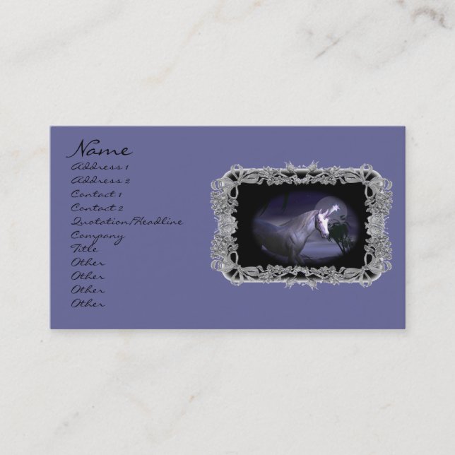 Magical Unicorn Profile Cards by Dragoncat (Front)