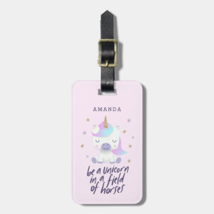 Magical Unicorn Quote Typography   Add Name Luggage Tag