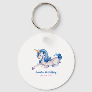 Magical Unicorn Rainbow 5th Birthday Party Key Ring