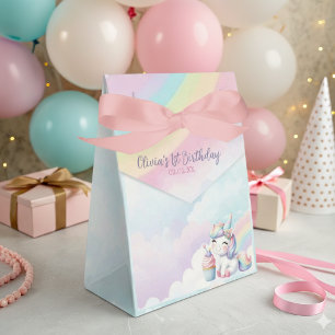 Magical Unicorn Rainbow Birthday Party Favor Box