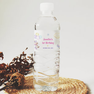 Magical Unicorn Rainbow Birthday Party Water Bottle Label