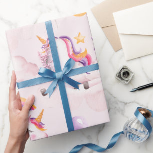 Magical Unicorn Rainbow Birthday Party Wrapping Paper