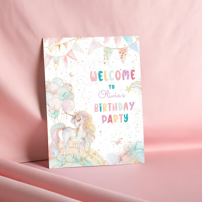 Magical Unicorn Rainbow Birthday Welcome Poster (Creator Uploaded)