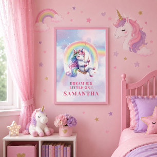 Magical Unicorn Rainbow Girl Birthday Wall Art Gif