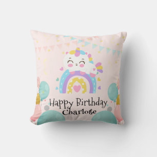 Magical Unicorn rainbow gradient birthday party Cushion