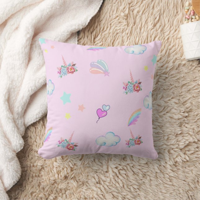 Magical Unicorn rainbow gradient  birthday party  Cushion (Blanket)