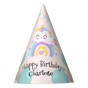 Magical Unicorn rainbow gradient birthday party Hat