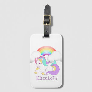 Magical Unicorn, Rainbow - Personalised Luggage Tag
