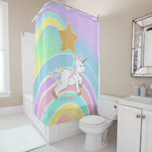 Magical Unicorn Rainbow Shower Curtain