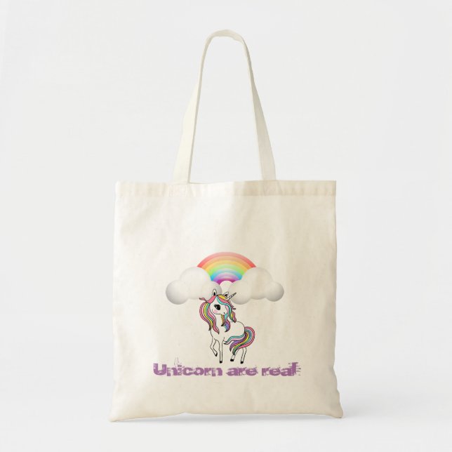 Magical Unicorn, Rainbow Tote Bag (Front)