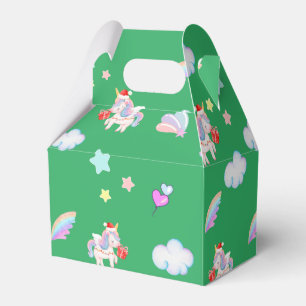 Magical Unicorn rainbow Xmas birthday party Favour Box