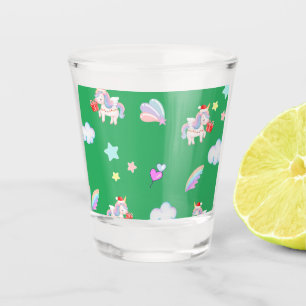 Magical Unicorn rainbow Xmas birthday party  Shot Glass