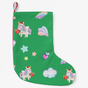 Magical Unicorn rainbow Xmas birthday party  Small Christmas Stocking
