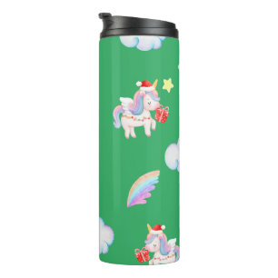 Magical Unicorn rainbow Xmas birthday party Thermal Tumbler