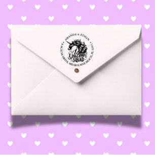 Magical Unicorn Squad Custom Return Address Self-inking Stamp