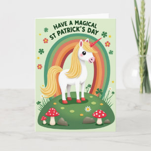 Magical Unicorn St Patricks Day Card