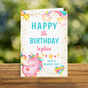 Magical Unicorn Stars Birthday Card