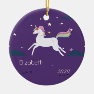 Magical Unicorn Stars,Clouds Ceramic Ornament