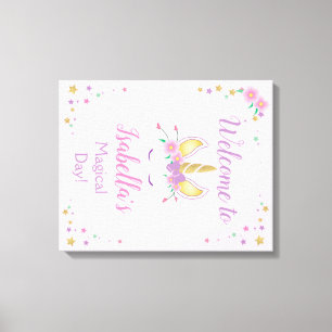 Magical Unicorn Stretched Canvas Welcome Sign