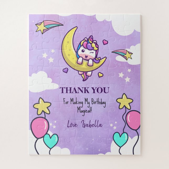 Magical Unicorn Thank You Birthday Gift Second Jigsaw Puzzle (Vertical)
