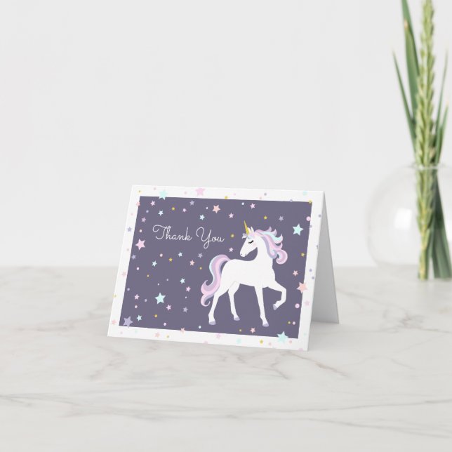 Magical Unicorn Thank You Card (Front)