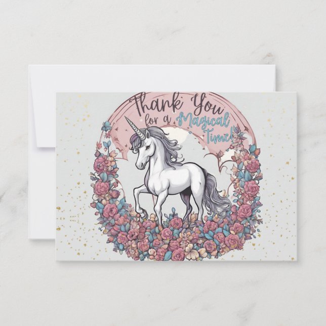 Magical Unicorn Thank You Card (Front)