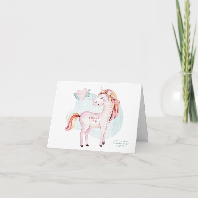 Magical Unicorn Thank You Card (Front)