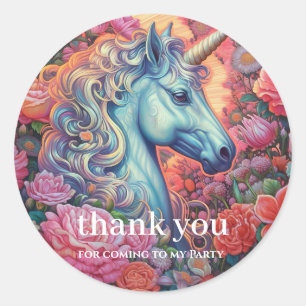 Magical Unicorn Thank You Classic Round Sticker